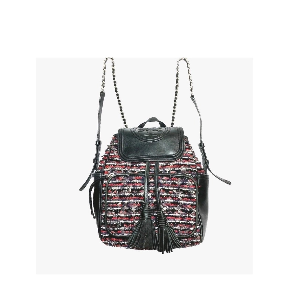 TORY BURCH Fleming Tweed Backpack With Tassels Women